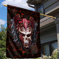Infernal Draconic Skull Garden Flag Embracing the Fiery Soul - Wonder Print Shop