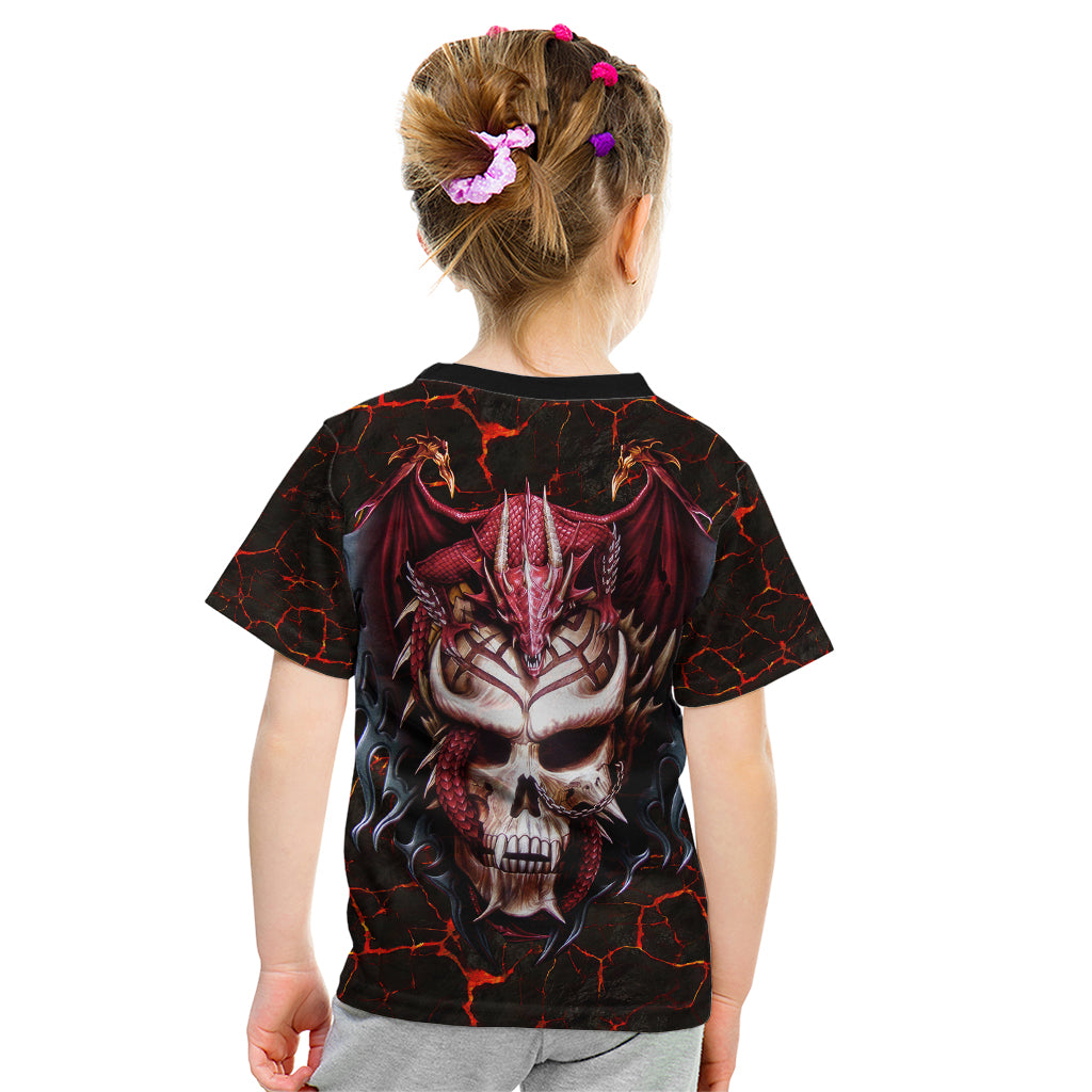 Infernal Draconic Skull Kid T Shirt Embracing the Fiery Soul - Wonder Print Shop