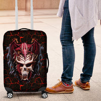 Infernal Draconic Skull Luggage Cover Embracing the Fiery Soul - Wonder Print Shop