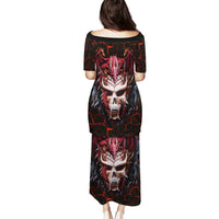 Infernal Draconic Skull Puletasi Embracing the Fiery Soul - Wonder Print Shop