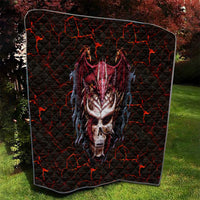 Infernal Draconic Skull Quilt Embracing the Fiery Soul - Wonder Print Shop