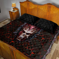 Infernal Draconic Skull Quilt Bed Set Embracing the Fiery Soul - Wonder Print Shop