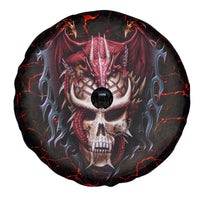Infernal Draconic Skull Spare Tire Cover Embracing the Fiery Soul - Wonder Print Shop