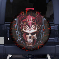 Infernal Draconic Skull Spare Tire Cover Embracing the Fiery Soul - Wonder Print Shop