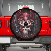Infernal Draconic Skull Spare Tire Cover Embracing the Fiery Soul - Wonder Print Shop