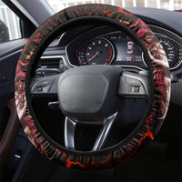 Infernal Draconic Skull Steering Wheel Cover Embracing the Fiery Soul - Wonder Print Shop