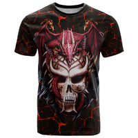 Infernal Draconic Skull T Shirt Embracing the Fiery Soul - Wonder Print Shop