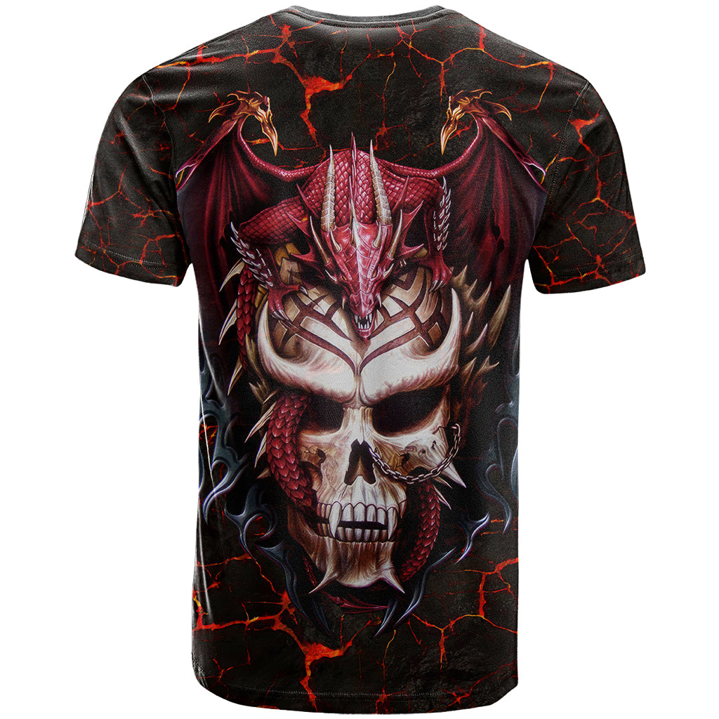 Infernal Draconic Skull T Shirt Embracing the Fiery Soul - Wonder Print Shop
