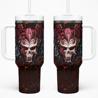 Infernal Draconic Skull Tumbler With Handle Embracing the Fiery Soul - Wonder Print Shop