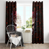 Infernal Draconic Skull Window Curtain Embracing the Fiery Soul - Wonder Print Shop