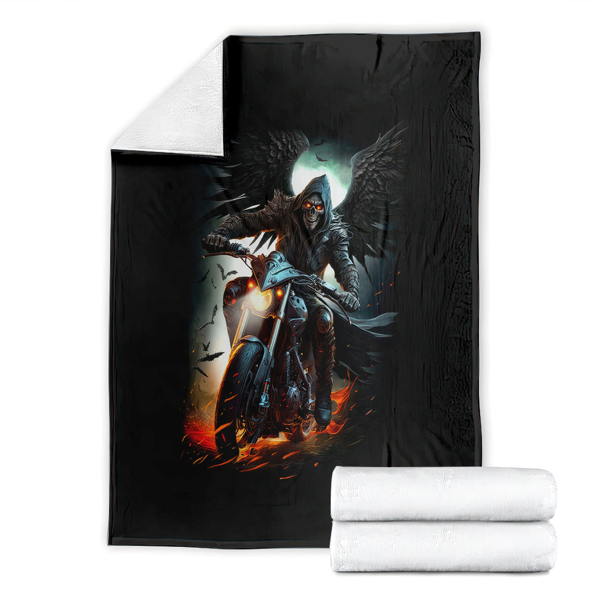 flaming-skull-blanket-celestial-riders-with-angel-wings