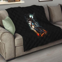 Flaming Skull Quilt Celestial Riders with Angel Wings - Wonder Print Shop