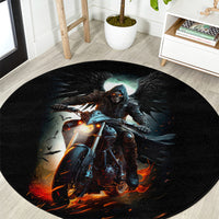 flaming-skull-round-carpet-celestial-riders-with-angel-wings