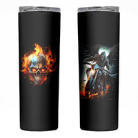 Flaming Skull Skinny Tumbler Celestial Riders with Angel Wings - Wonder Print Shop