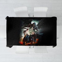 Flaming Skull Tablecloth Celestial Riders with Angel Wings - Wonder Print Shop