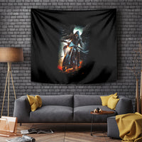 Flaming Skull Tapestry Celestial Riders with Angel Wings - Wonder Print Shop