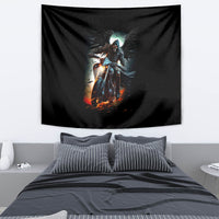 Flaming Skull Tapestry Celestial Riders with Angel Wings - Wonder Print Shop