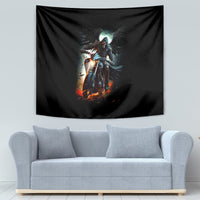 Flaming Skull Tapestry Celestial Riders with Angel Wings - Wonder Print Shop