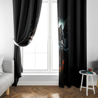 Flaming Skull Window Curtain Celestial Riders with Angel Wings - Wonder Print Shop