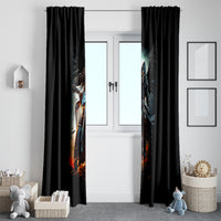 Flaming Skull Window Curtain Celestial Riders with Angel Wings - Wonder Print Shop
