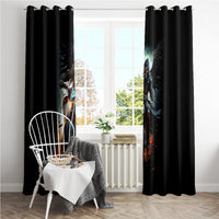 Flaming Skull Window Curtain Celestial Riders with Angel Wings - Wonder Print Shop