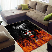 Flaming Skull Hoodie Area Rug Spectral Pyre - Wonder Print Shop