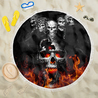 Flaming Skull Hoodie Beach Blanket Spectral Pyre - Wonder Print Shop