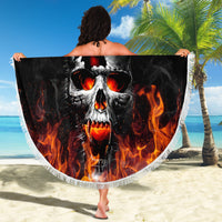 Flaming Skull Hoodie Beach Blanket Spectral Pyre - Wonder Print Shop