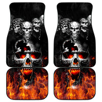 Flaming Skull Hoodie Car Mats Spectral Pyre - Wonder Print Shop