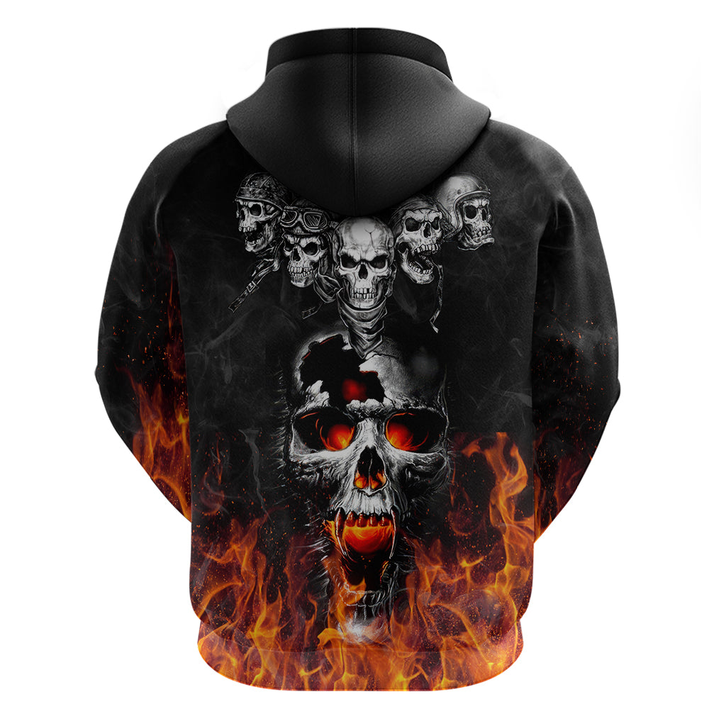 Flaming Skull Hoodie Hoodie Spectral Pyre - Wonder Print Shop