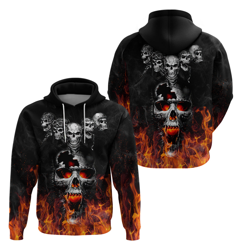 Flaming Skull Hoodie Hoodie Spectral Pyre - Wonder Print Shop