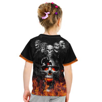 Flaming Skull Hoodie Kid T Shirt Spectral Pyre - Wonder Print Shop