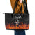 Flaming Skull Hoodie Leather Tote Bag Spectral Pyre - Wonder Print Shop