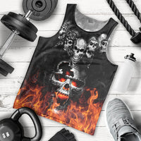 Flaming Skull Hoodie Men Tank Top Spectral Pyre DT01