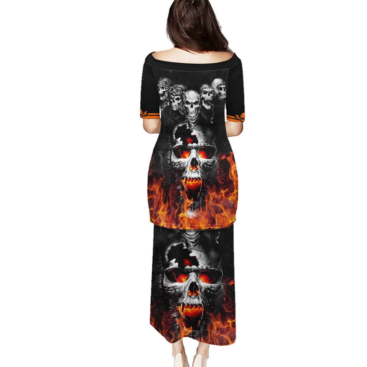 Flaming Skull Hoodie Puletasi Spectral Pyre - Wonder Print Shop