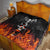 Flaming Skull Hoodie Quilt Spectral Pyre - Wonder Print Shop