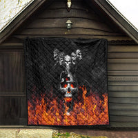 Flaming Skull Hoodie Quilt Spectral Pyre - Wonder Print Shop