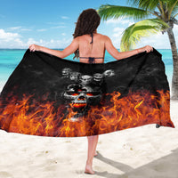Flaming Skull Hoodie Sarong Spectral Pyre - Wonder Print Shop