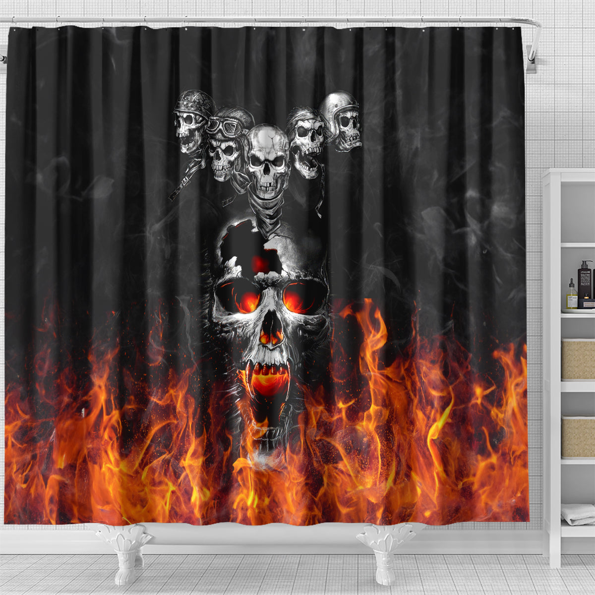 flaming-skull-hoodie-shower-curtain-spectral-pyre