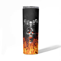 Flaming Skull Hoodie Skinny Tumbler Spectral Pyre - Wonder Print Shop