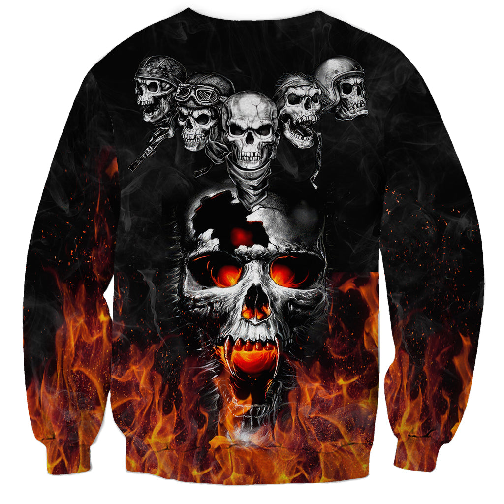 Flaming Skull Hoodie Sweatshirt Spectral Pyre - Wonder Print Shop