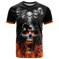 Flaming Skull Hoodie T Shirt Spectral Pyre - Wonder Print Shop