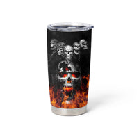 Flaming Skull Hoodie Tumbler Cup Spectral Pyre - Wonder Print Shop