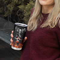 Flaming Skull Hoodie Tumbler Cup Spectral Pyre - Wonder Print Shop