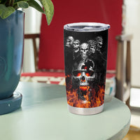 Flaming Skull Hoodie Tumbler Cup Spectral Pyre - Wonder Print Shop