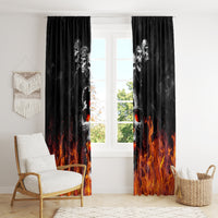 Flaming Skull Hoodie Window Curtain Spectral Pyre - Wonder Print Shop
