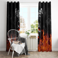 Flaming Skull Hoodie Window Curtain Spectral Pyre - Wonder Print Shop