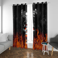 Flaming Skull Hoodie Window Curtain Spectral Pyre - Wonder Print Shop
