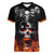 Flaming Skull Hoodie Women V Neck T Shirt Spectral Pyre - Wonder Print Shop