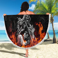 Skull Beach Blanket Five Skull With Motocycle - Wonder Print Shop